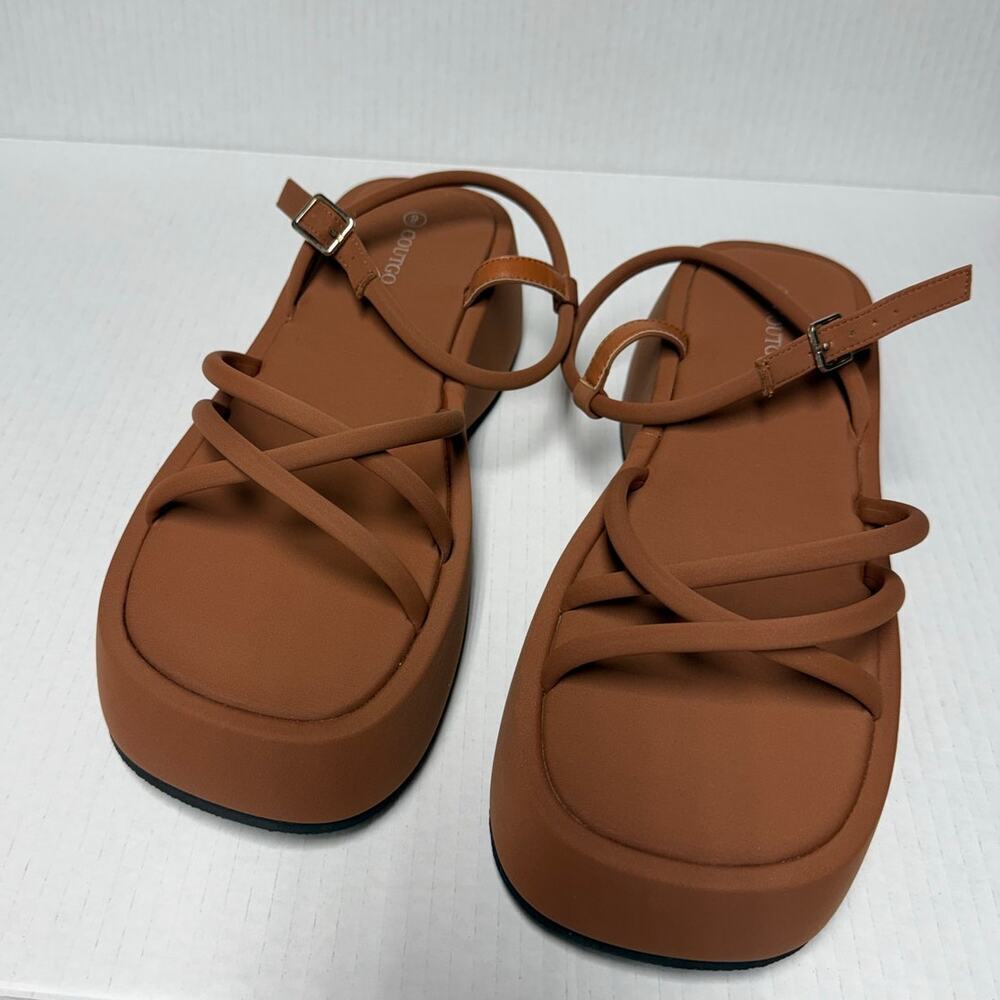 Coutgo Women's Strappy Platform Sandals - Size 9 - New - Picture 2 of 8